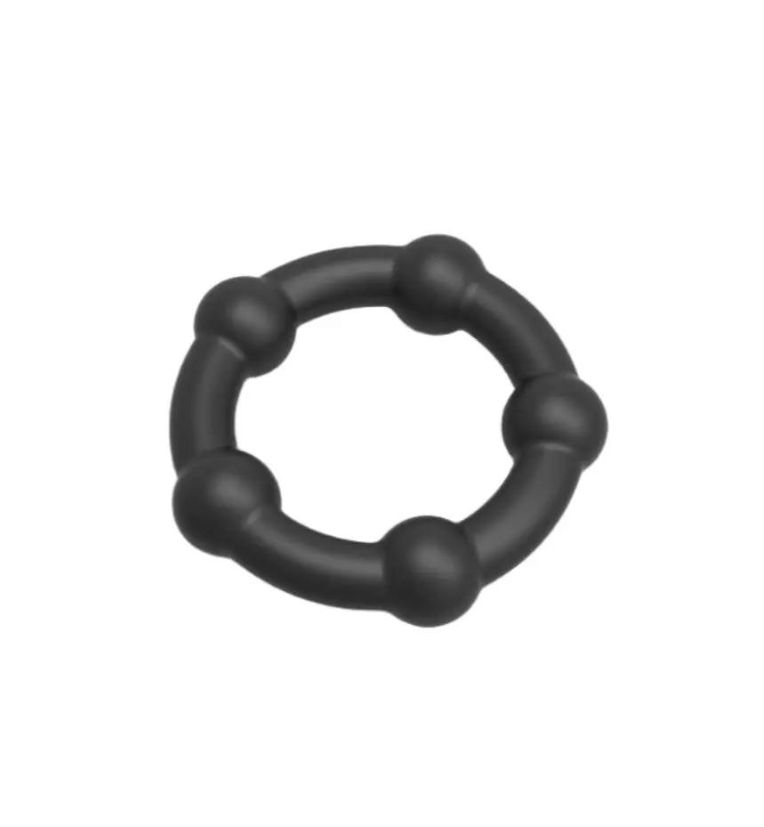 Bull Dog Beaded Cock Ring | Black | Stretchy | Enhancer | Climax Delay Come Closer