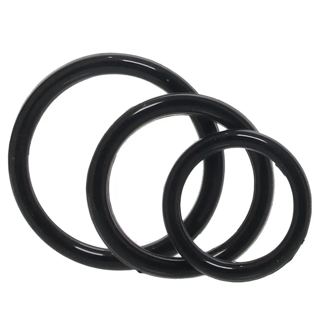 CalExotics Tri-Ring 3 Pack Cock Ring Set | Stretchy | Comfortable | Black Calexotics