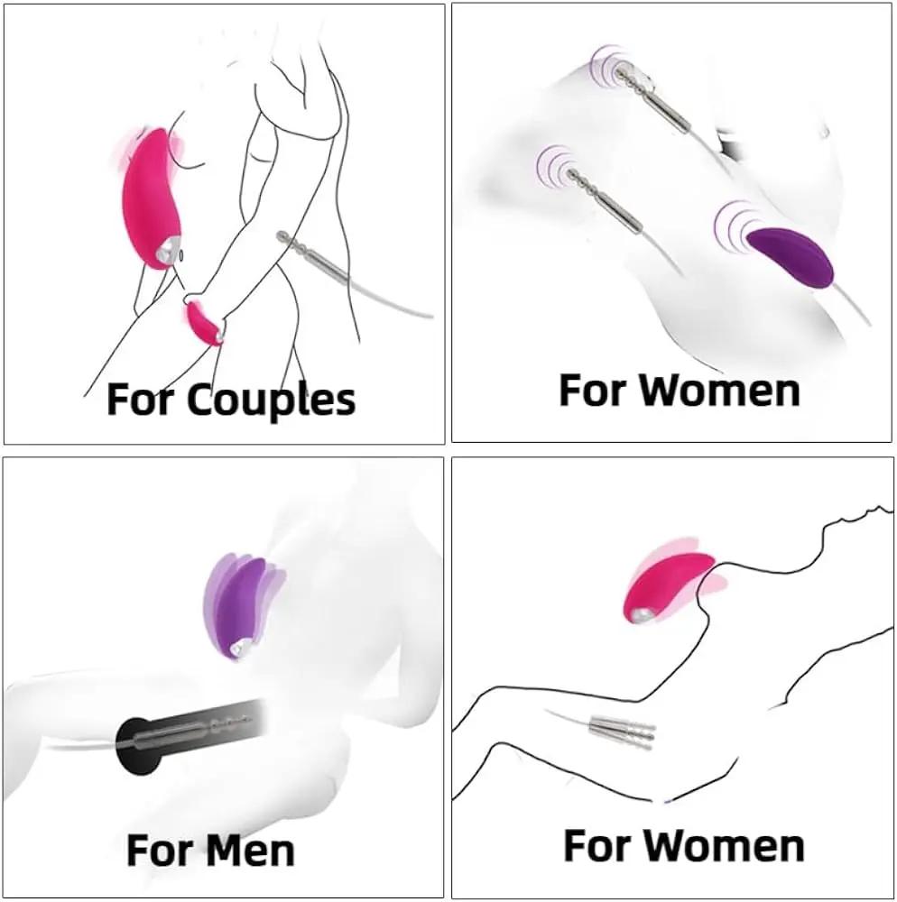 Calex 2 In One Vibrating Tongue Clit Massager| Stainless Urethral Plug | USB Come Closer