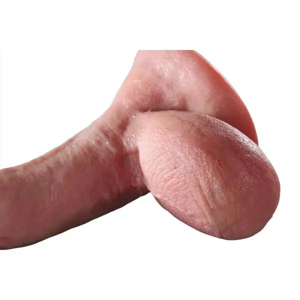 Calex Lifelike Perfect Curved 8.6 " Dildo | Big Balls Big Head | Silicone | Nude | Suction Cup
