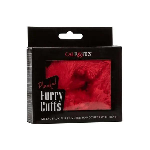 Calexotics Beginners Red Furry Cuffs