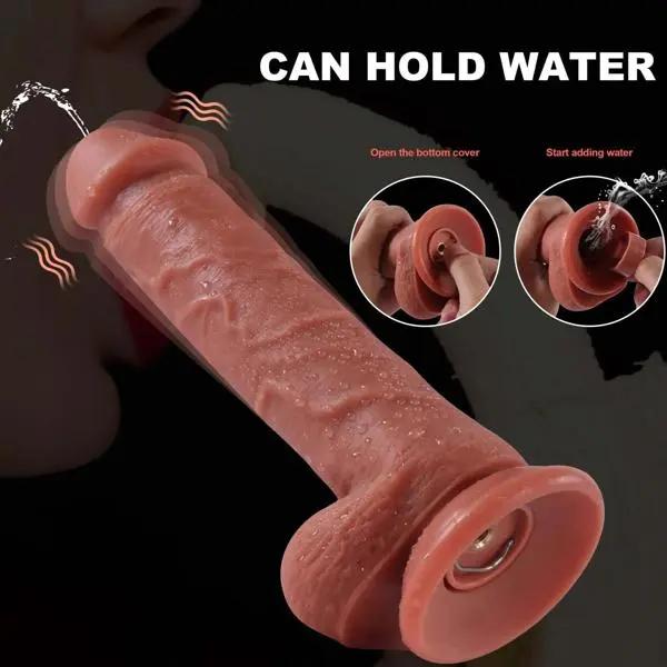 Can Cum Vibrating Tan Dildo  | Squirting Action  8" | Remote Control | USB https://www.mysexshop.co.za/