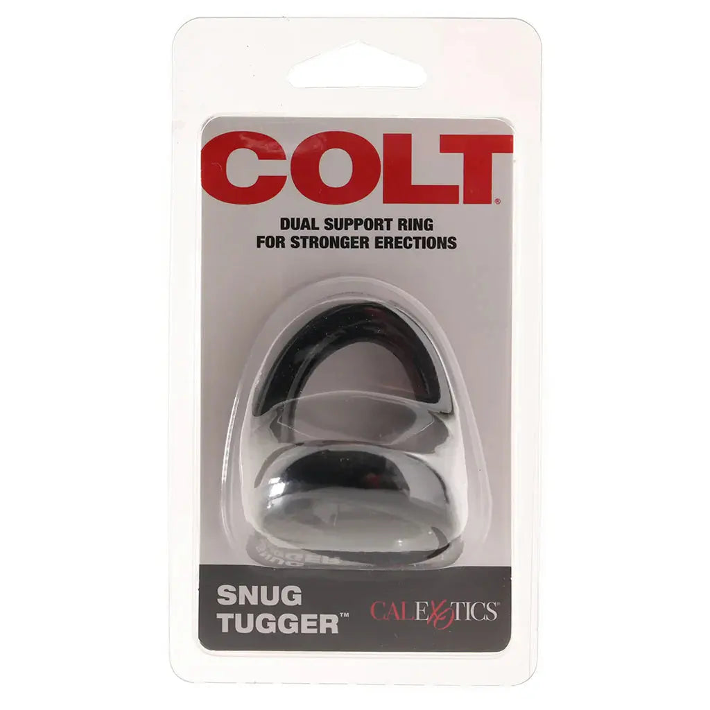 Colt Snug Tugger Dual Support Ring | Black | Stretchy TPE Colt
