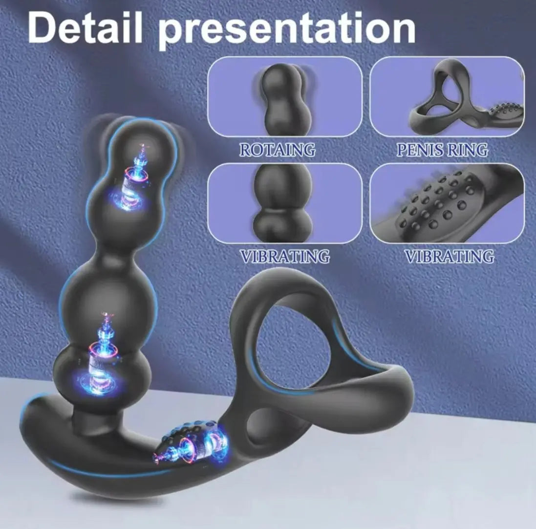 Come Closer 3 In One  | 360 Rotating Anal Plug | Scrotum Sling | Ultra Silent  | Usb Come Closer