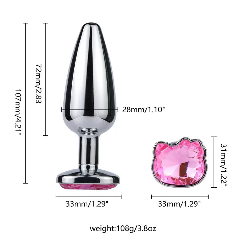 Come Closer Cat Butt Plug Set | Pink | Satin Bag