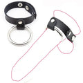 Come Closer Chrome Cock Ring & Leather Squeeze Ball | Adjustable Colt
