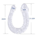Come Closer Clear U-Shape | Double Head Dildo 17.7