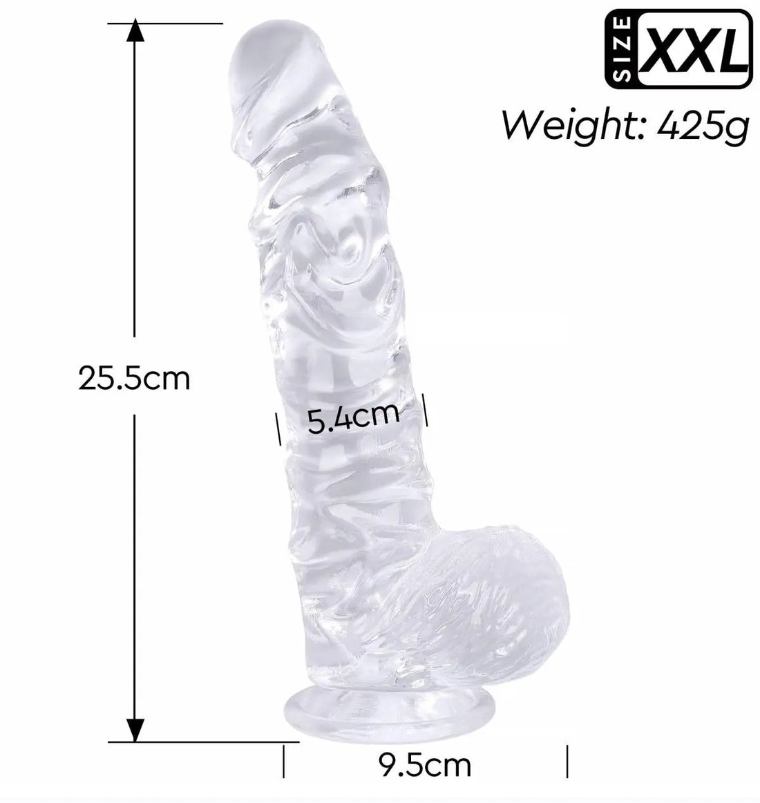 Come Closer Clear XXL Dildo 10" | Bendable Shaft | Free Satin Bag