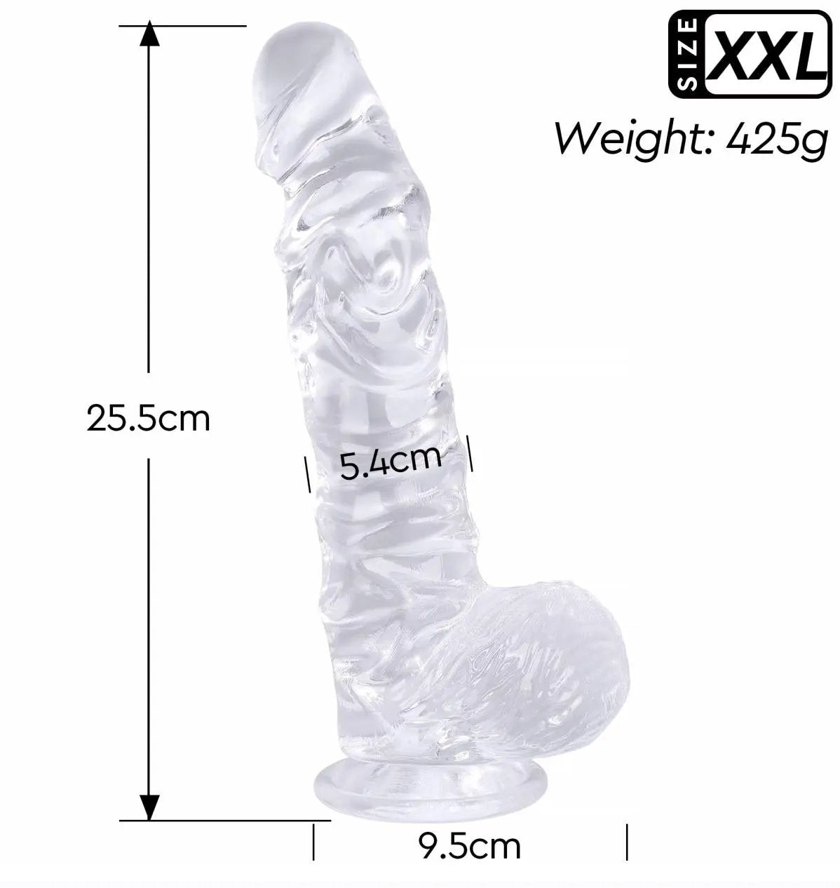 Come Closer Clear XXL Dildo 10" | Bendable Shaft | Free Satin Bag