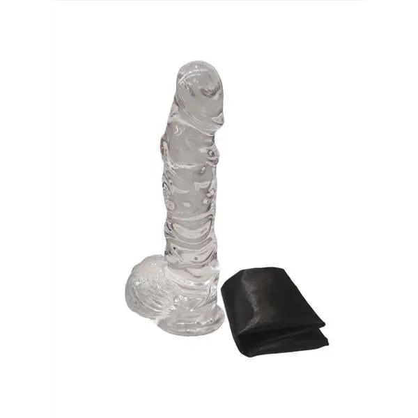 Come Closer Clear XXL Dildo 10" | Bendable Shaft | Free Satin Bag - Come Closer Clear XXL Dildo 10" | Bendable Shaft | Free Satin Bag -