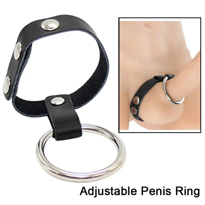 Come Closer Cock Ring | Leather Squeeze Ball | Adjustable Colt
