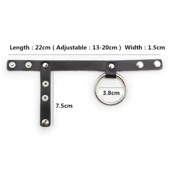 Come Closer Cock Ring | Leather Squeeze Ball | Adjustable Colt