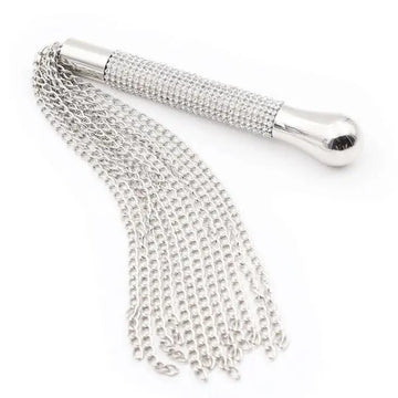 Come Closer Crystal And Chain Flogger | Silver Fetish Fantasy