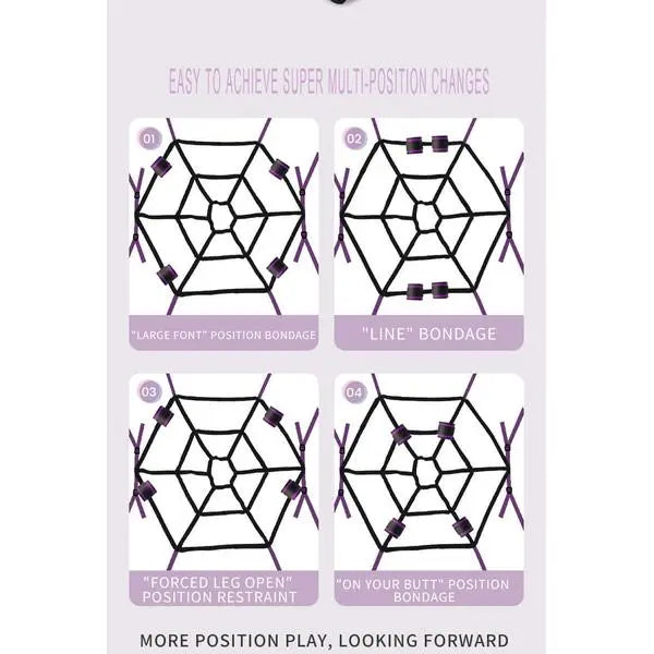 Come Closer De Lux Spider Web | Bed Bondage | Velcro Quick Release Calexotics