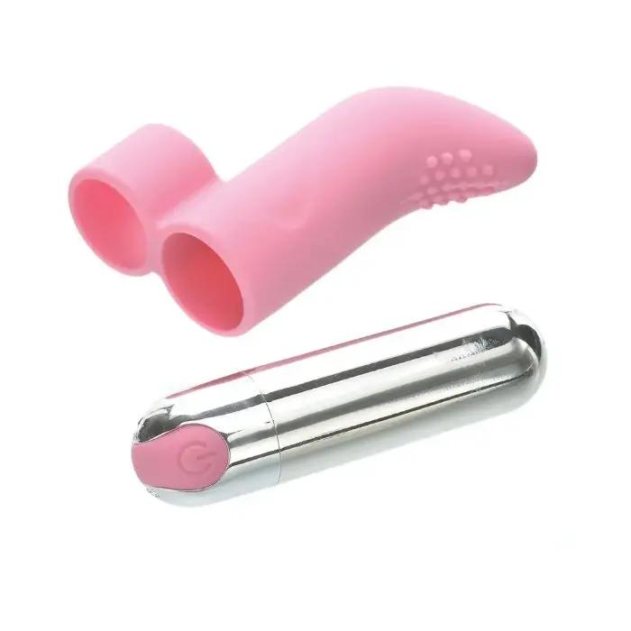 Come Closer Finger Vibe | Silicone Light Pink | Removable Bullet | 10 Modes My Sex Shop