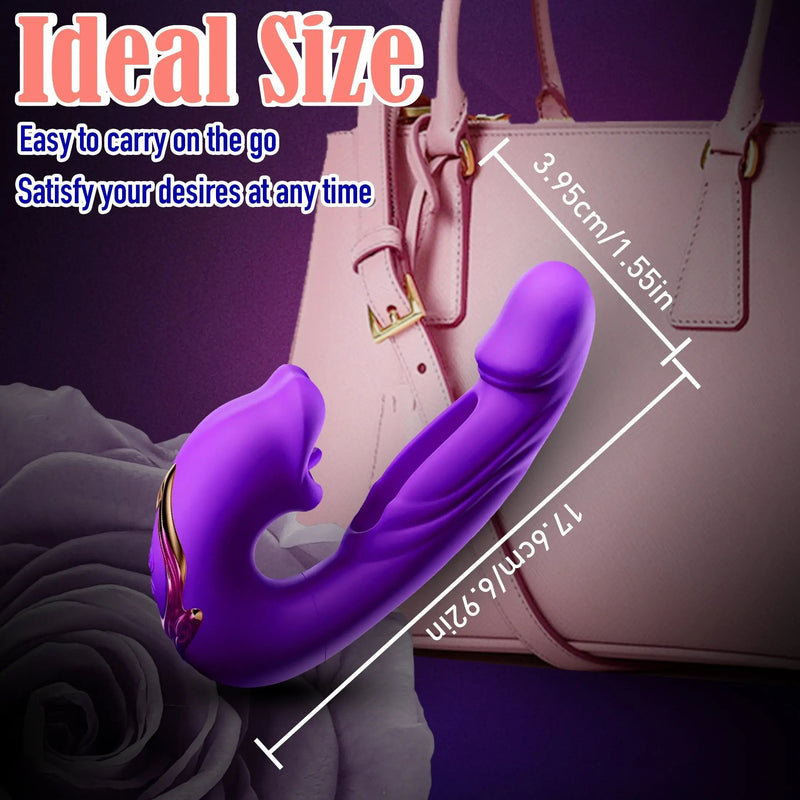Come Closer Flapping Vibrating Dildo | Mouth & Tongue Vibration | Clitoral | USB Come Closer