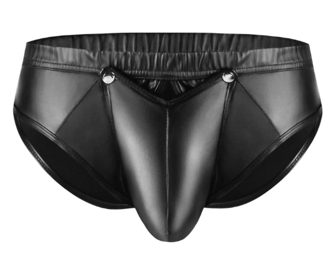 Come Closer Men Faux Leather | Low Rise Boxer Briefs | Buckled Pouch | Stretch Come Closer
