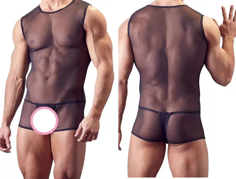 Come Closer Mesh Sleeveless Jumpsuit And Thong | Stretchy | Black https://www.mysexshop.co.za/