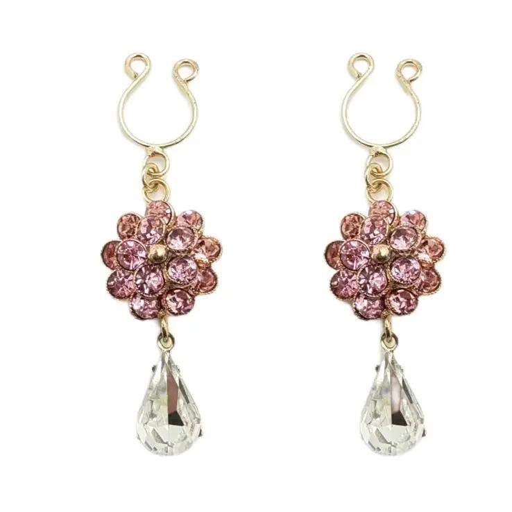 Come Closer Non Piercing | Gold Nipple Pink Flower Ring | Unisex | With Diamonds https://www.mysexshop.co.za/