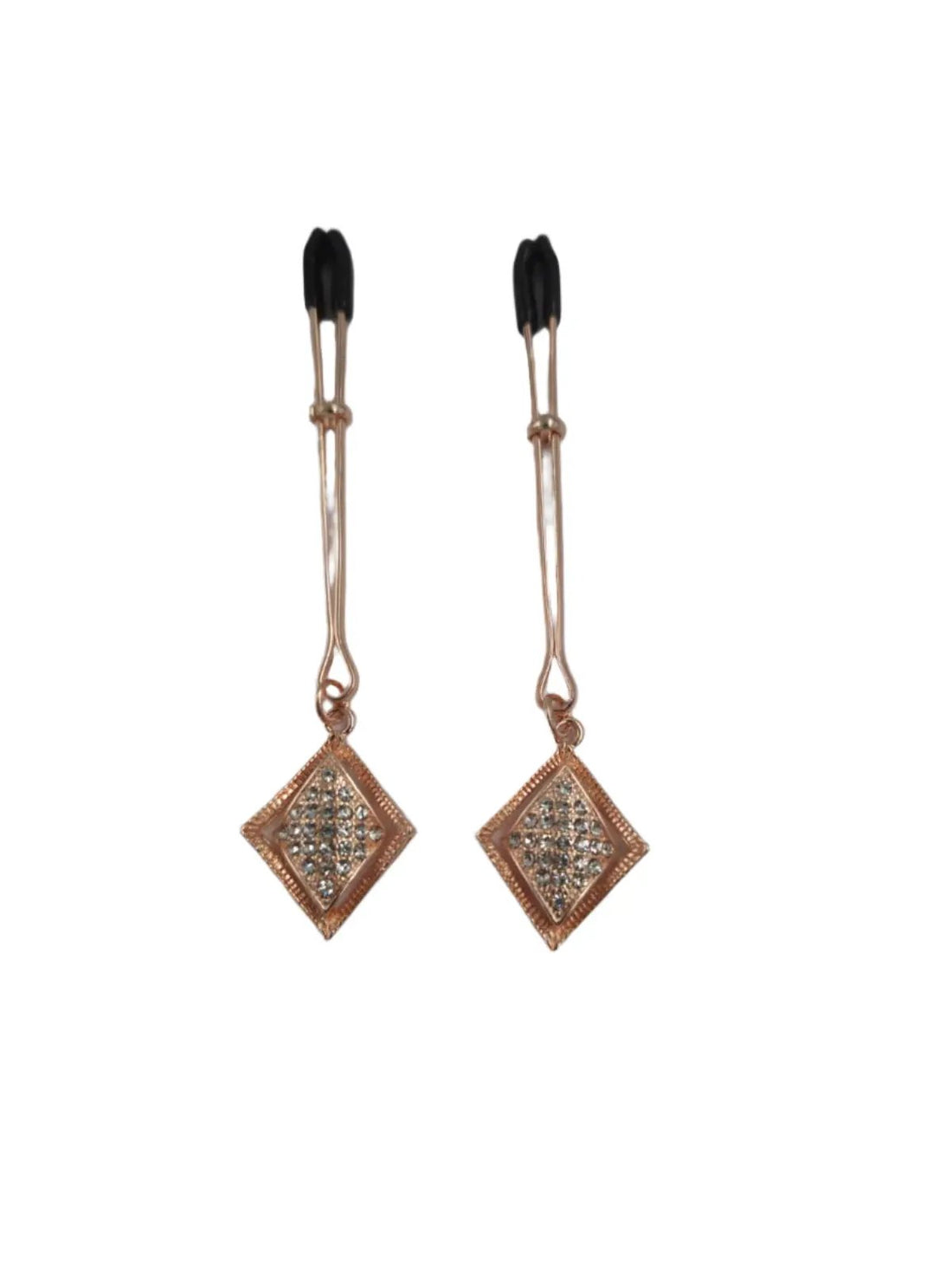 Come Closer Rose Gold Nipple Clip Clamps | With Diamond Pendant https://www.mysexshop.co.za/