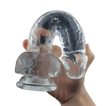 Come Closer Soft Clear Play Dildo 9.2" | Suction Cup | Flexible | Free Satin Bag Come Closer