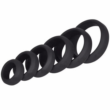 Come Closer Thick 6 Pack Silicone Cock Ring Set | Stretchy | Black https://www.mysexshop.co.za/