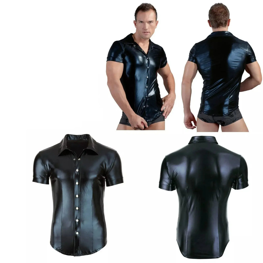 Come Closer Wetlook Leather Men Shirt | Black | Stretchy | Faux Leather https://www.mysexshop.co.za/