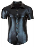 Come Closer Wetlook Leather Men Shirt | Black | Stretchy | Faux Leather https://www.mysexshop.co.za/