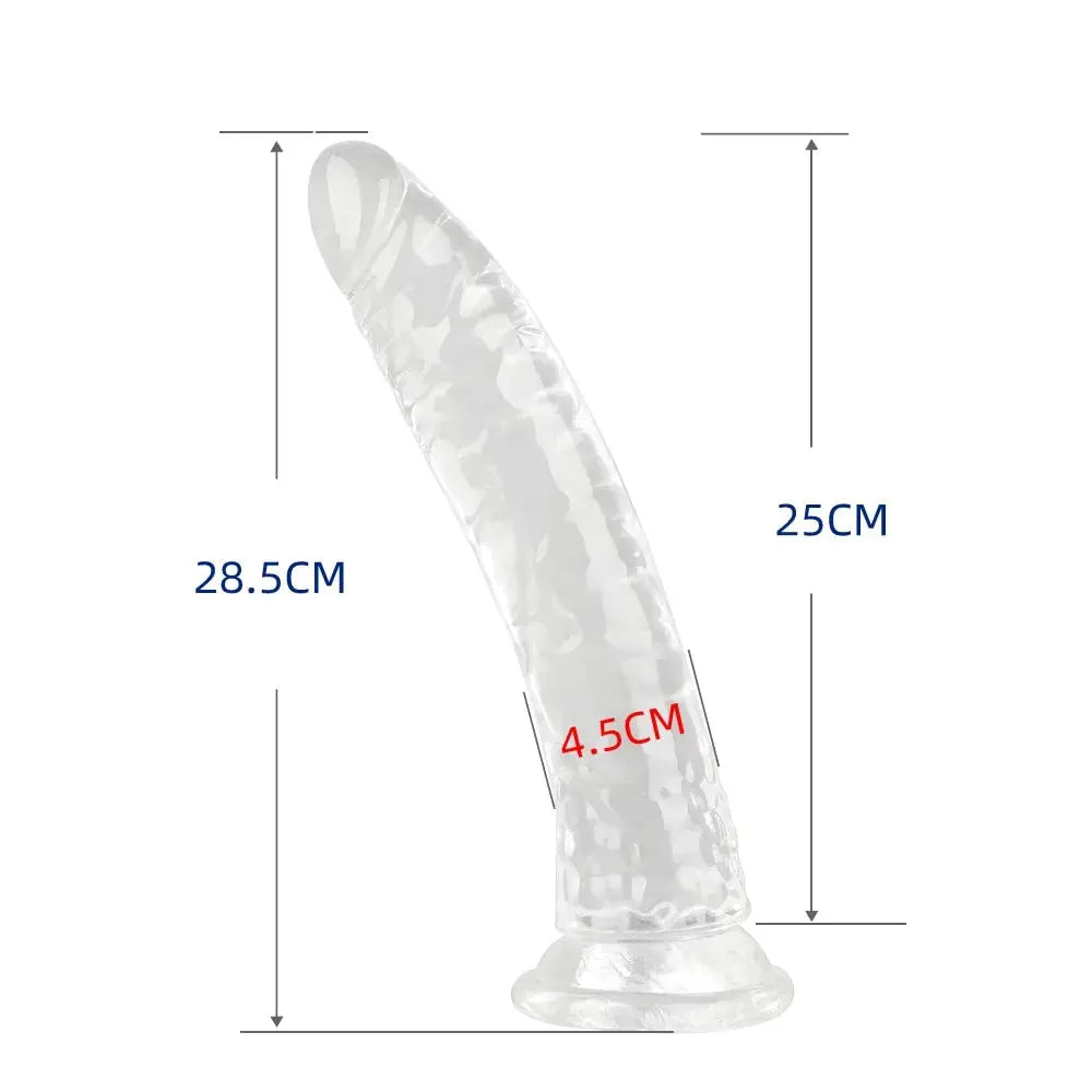 Come Closer XXL Clear Dildo 11' | Suction Cup | Flexible | Free Satin Bag Come Closer