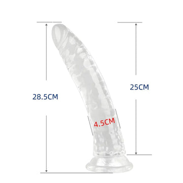 Come Closer XXL Clear Dildo 11' | Suction Cup | Flexible | Free Satin Bag Come Closer