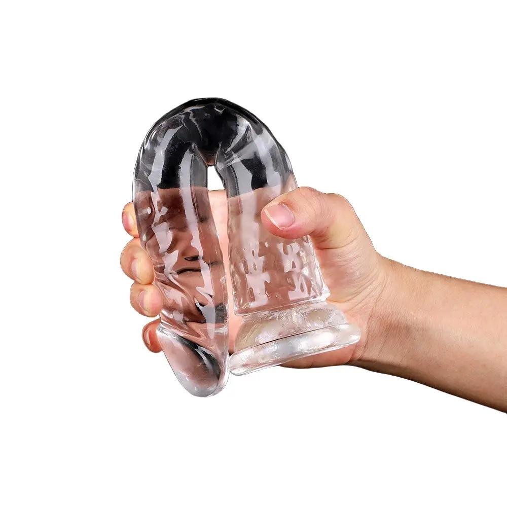 Come Closer XXL Clear Dildo 11' | Suction Cup | Flexible | Free Satin Bag Come Closer