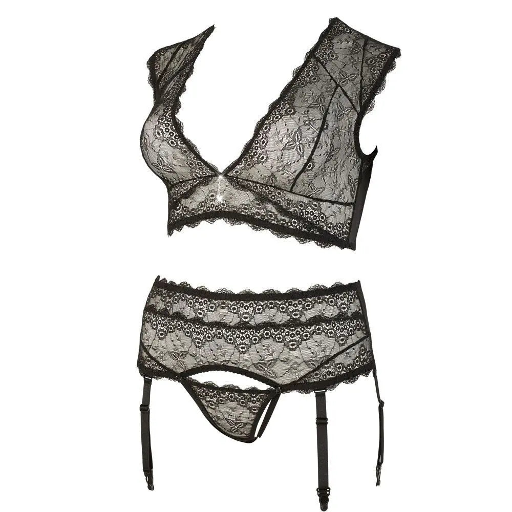 Cottelli CURVES Bralette and Suspender | Plus size Cottelli Collection Plus