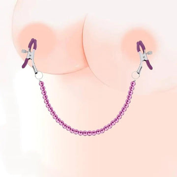 Desire Rose Gold Nipple Chain Clamps | With Pink Pearls | Adjustable https://www.mysexshop.co.za/