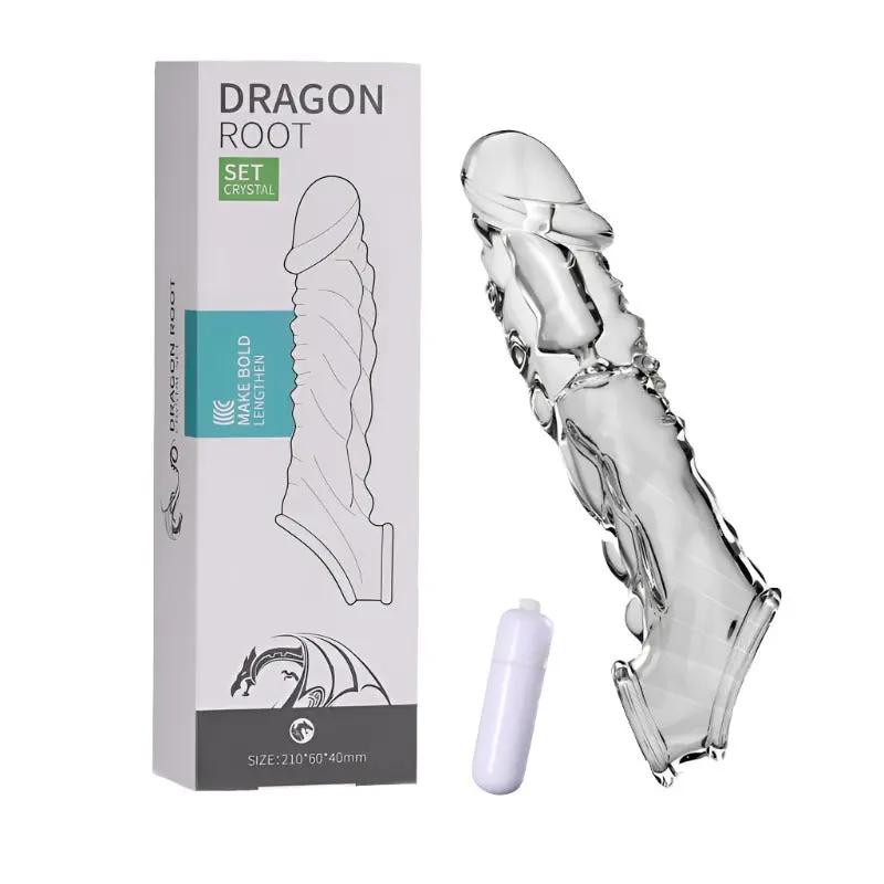 Dragon Root Cock Extender | Extra Length 3.6" | Silicone Stretch | Climax Delay Nasstoys