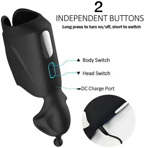 Eros Glans & Shaft Stimulator | Vibrating Masturbator | 10 Vibrations | USB Come Closer