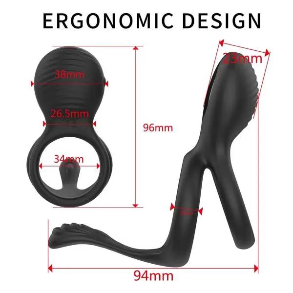 Eros Vibrating Dual Penis Ring | Wireless Remote Control | 7 Strong Vibration Modes | Clitoral Stimulator | Couple Come Closer