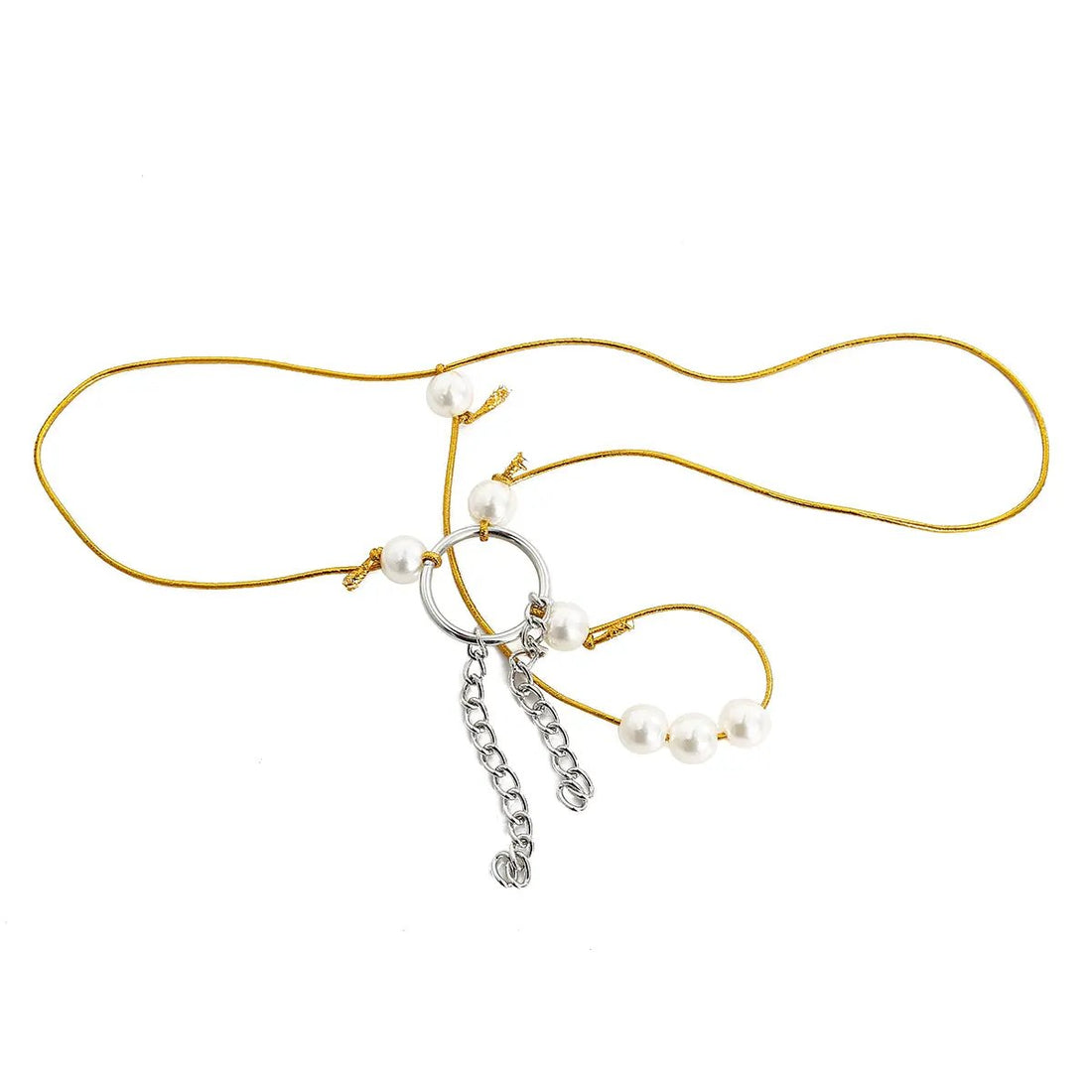 Erotic Women Pearl G-String With Silver Tassel | Fetish | Lingerie My Sex Shop
