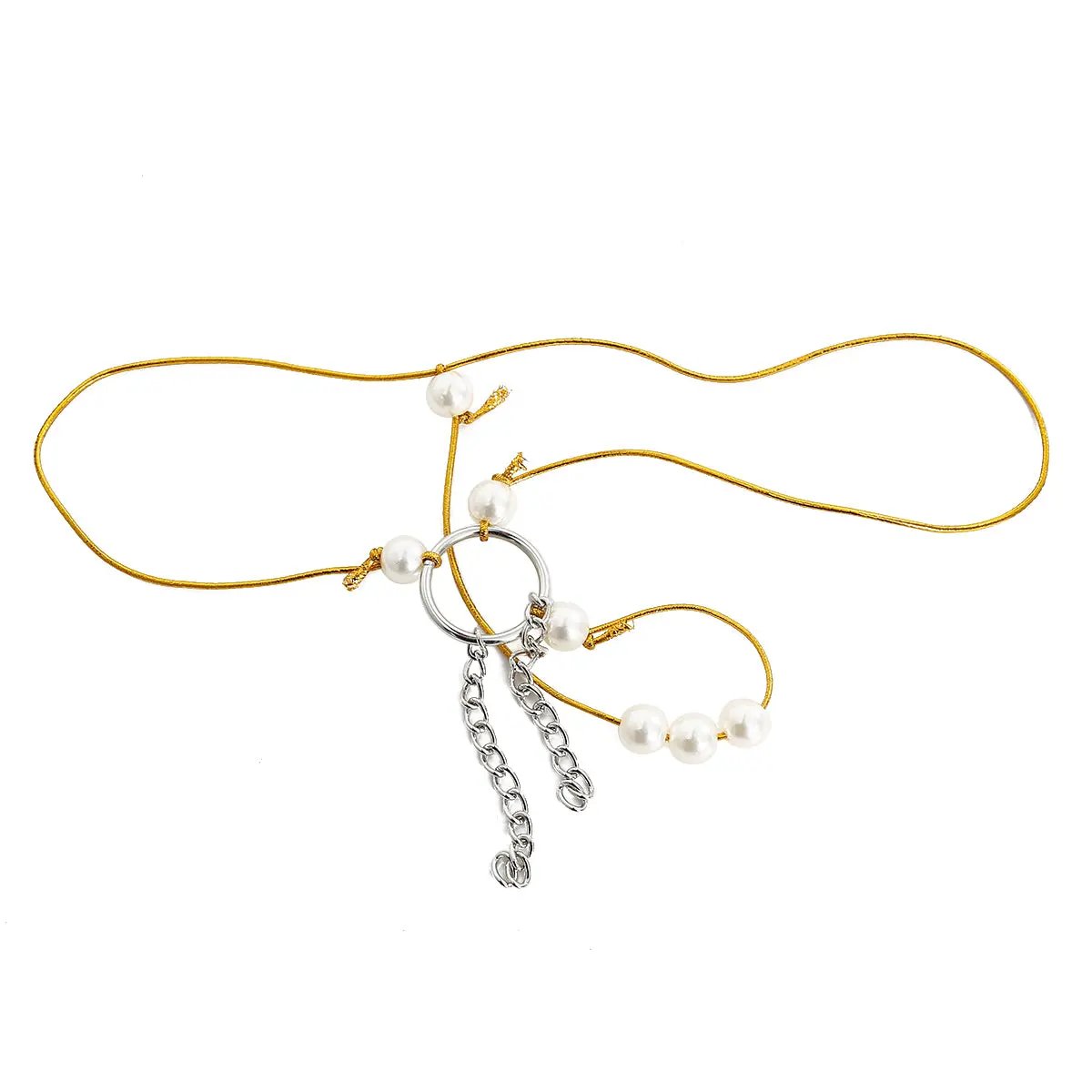 Erotic Women Pearl G-String With Silver Tassel | Fetish | Lingerie My Sex Shop