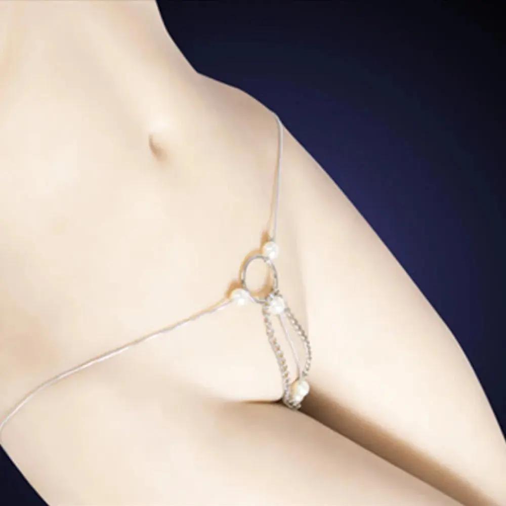 Erotic Women Pearl G-String With Silver Tassel | Fetish | Lingerie My Sex Shop