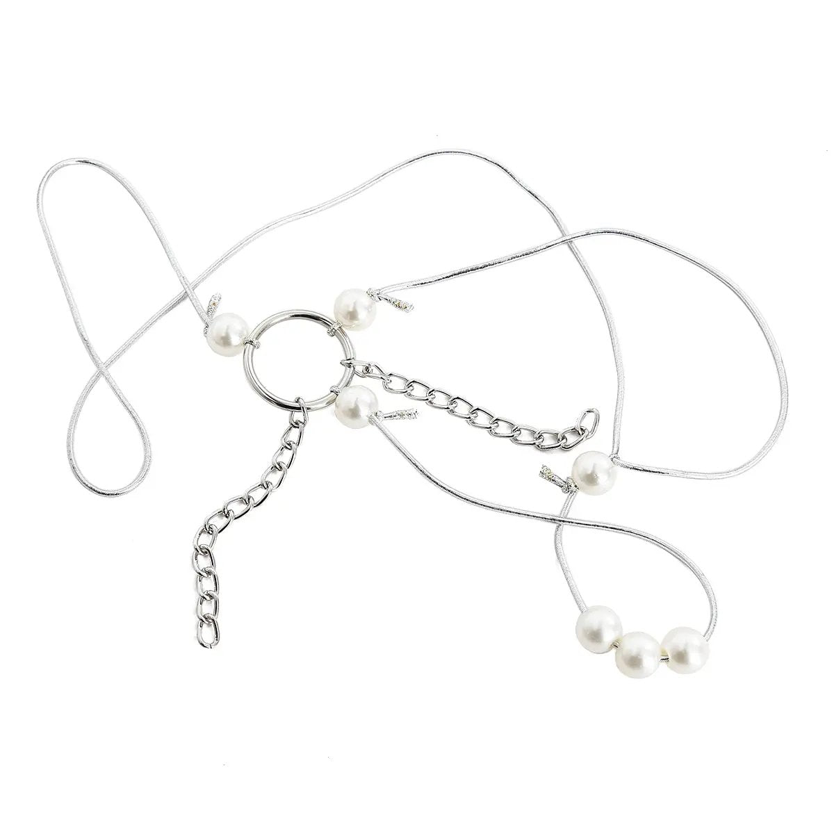 Erotic Women Pearl G-String With Silver Tassel | Fetish | Lingerie My Sex Shop