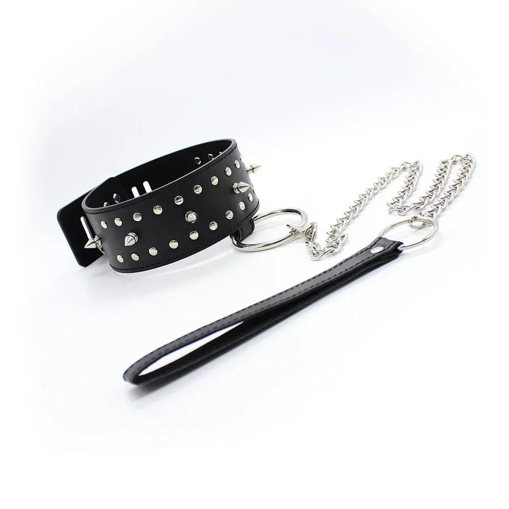 Fetish Fantasy Neck Collar &  Leash With Spikes | Black | Bondage Being Fetish
