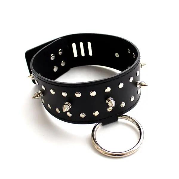 Fetish Fantasy Neck Collar &  Leash With Spikes | Black | Bondage