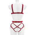 Fetish Maroon Series | Open Breast | Crotch less | Adjustable | Unisex | Gold Chains Cottelli Collection