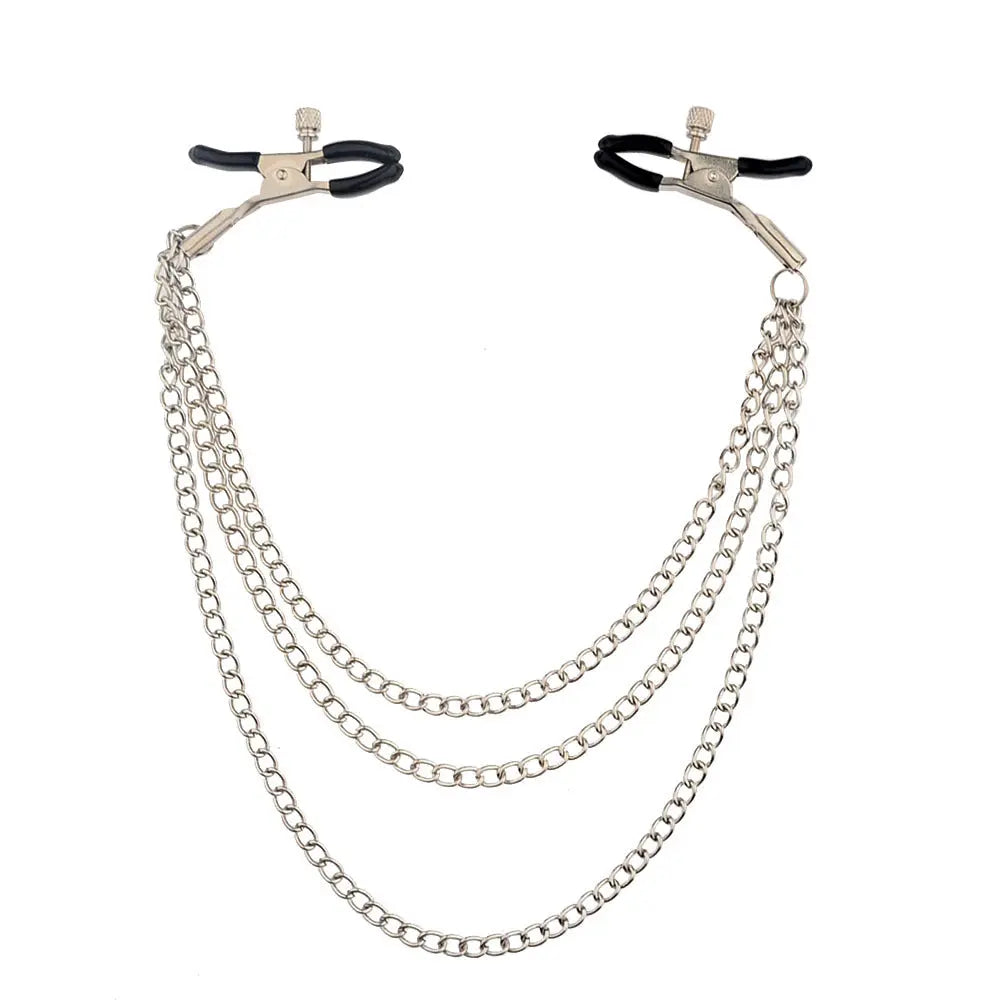 Fetish Triple Chain Nipple Clamps | Adjustable | Ultra-Responsive - Erect https://www.mysexshop.co.za/
