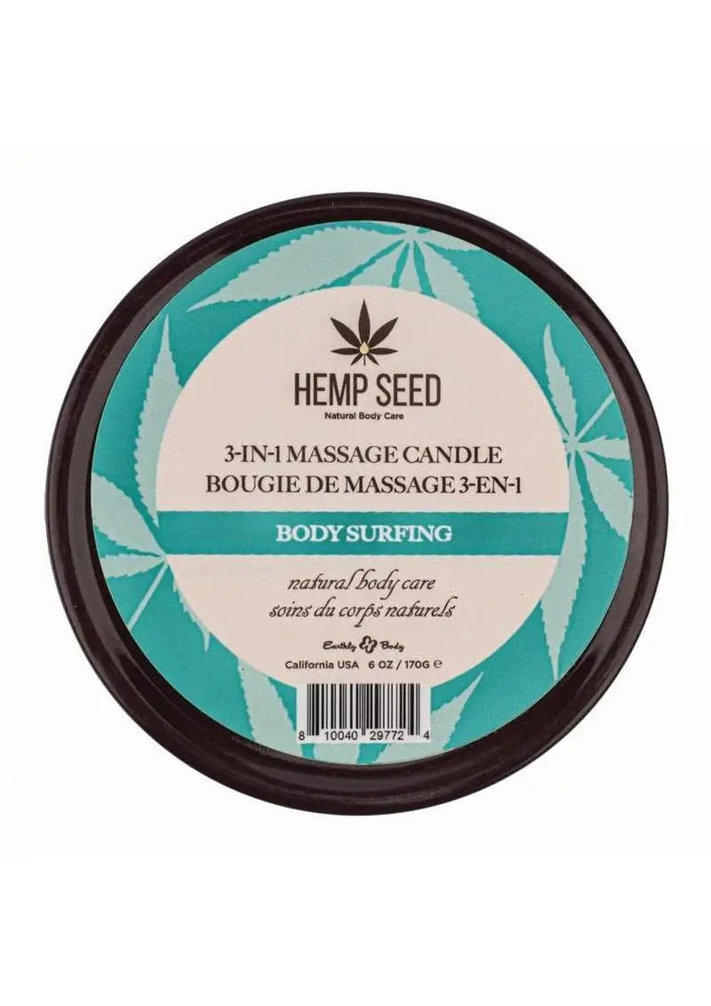 Hemp Seed 3-in-1 Massage Candle | Natural Body Care | 170g Earthly Body