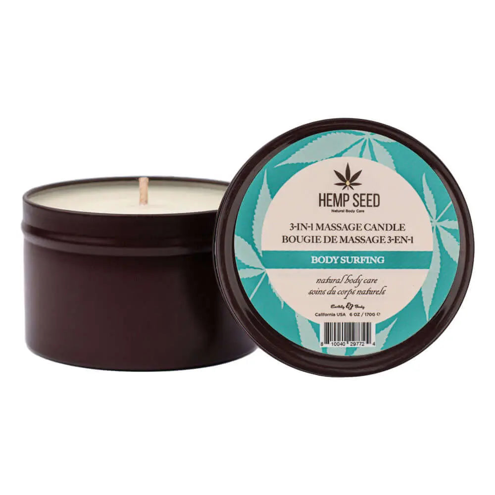 Hemp Seed 3-in-1 Massage Candle | Natural Body Care | 170g Earthly Body