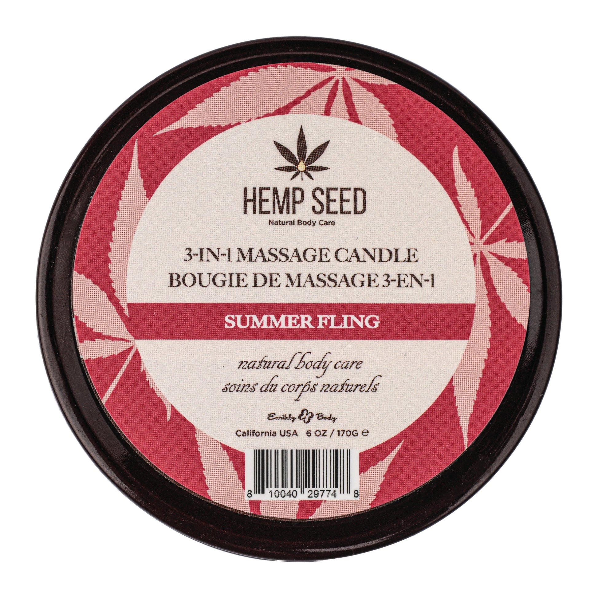Hemp Seed 3-in-1 Massage Candle | Natural Body Care | 170g Earthly Body