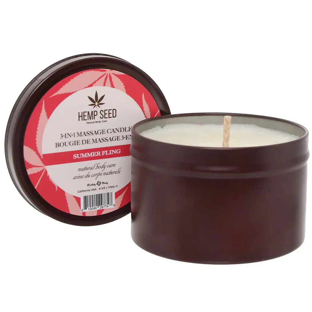 Hemp Seed 3-in-1 Massage Candle | Natural Body Care | 170g Earthly Body