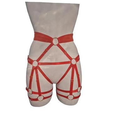 Inspire Fetish Red Waist Harness Leg Garter | Crotch Less | Adjustable free size