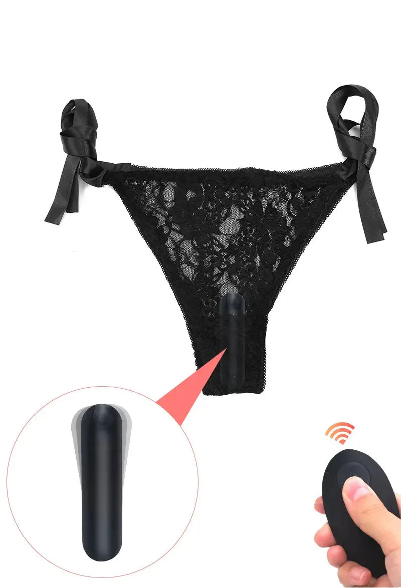 J Sloane Remote Controlled Vibrating Panty | Black | Adjustable | One Size Come Closer